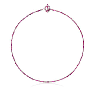 Ruby Tennis Necklace Silver