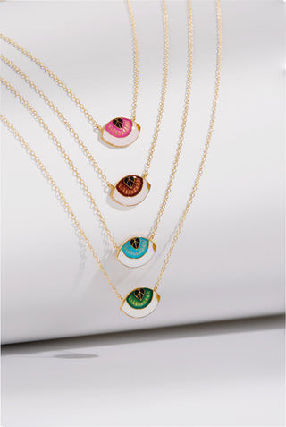 Eye Sea You Necklace Pink