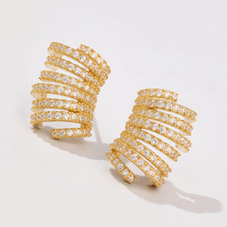 Multi Hoops Pave Gold