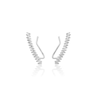Sparkly Crawler Earrings Silver