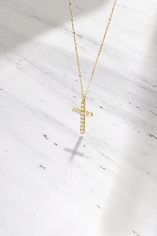 Big Cross Necklace Pave