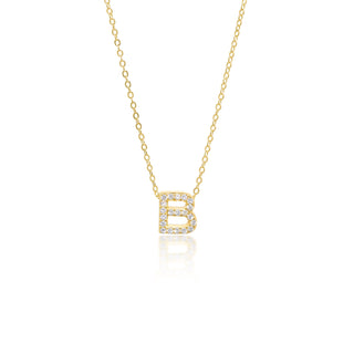Initial ''B'' Necklace Pave