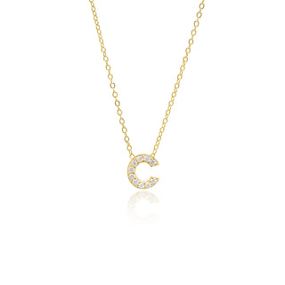 Initial ''C'' Necklace Pave