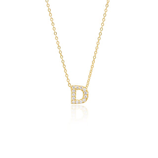 Initial ''D'' Necklace Pave