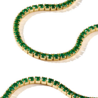 Emerald Tennis Necklace Gold