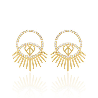 Round Bright Eye Earrings Pave