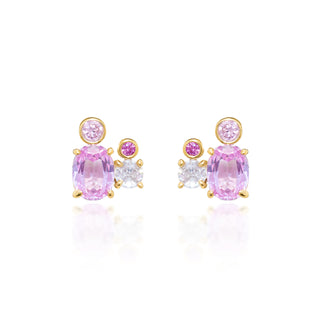 Happiness Stud Earrings (Pinkish Zircon Stones)