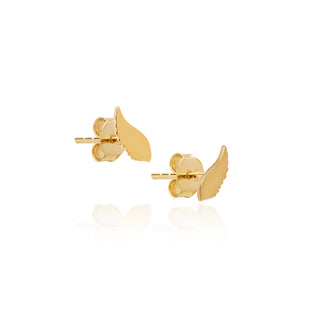 Tiny Angel Wings Earrings Gold